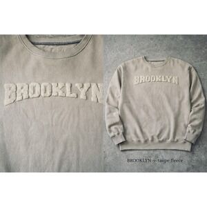 Precedent Los Angeles Brooklyn Puff Print Fleece Sweatshirt Taupe L
